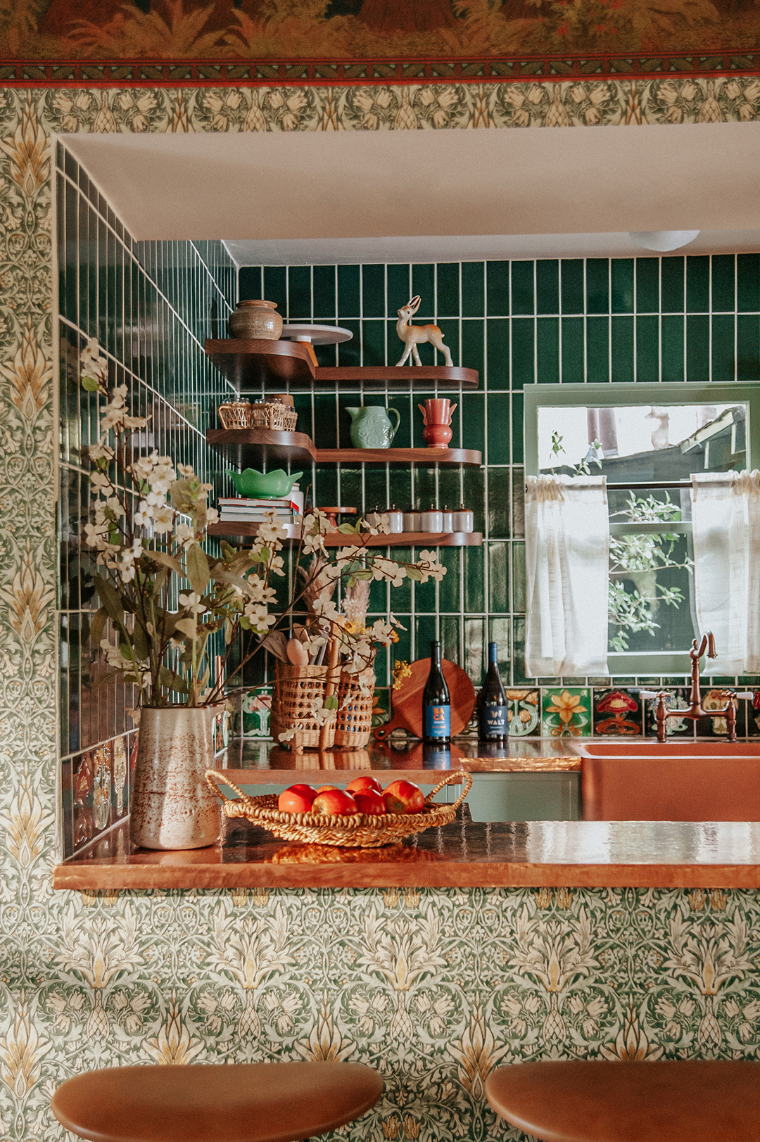 green tile backsplash