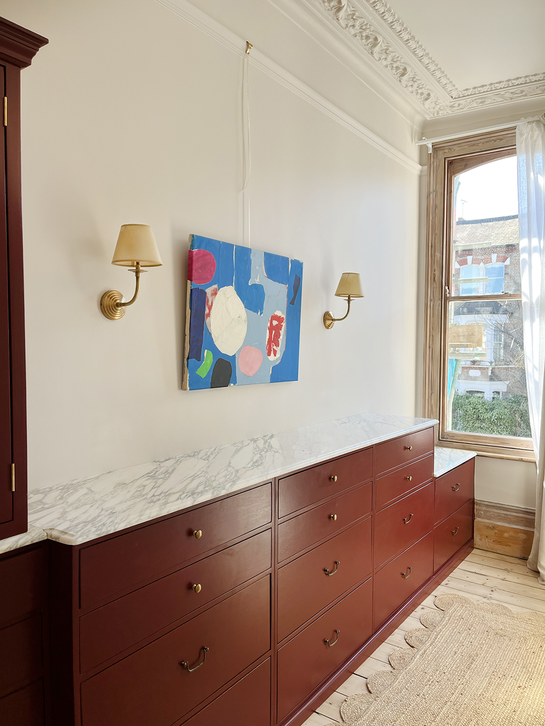 red closet drawers