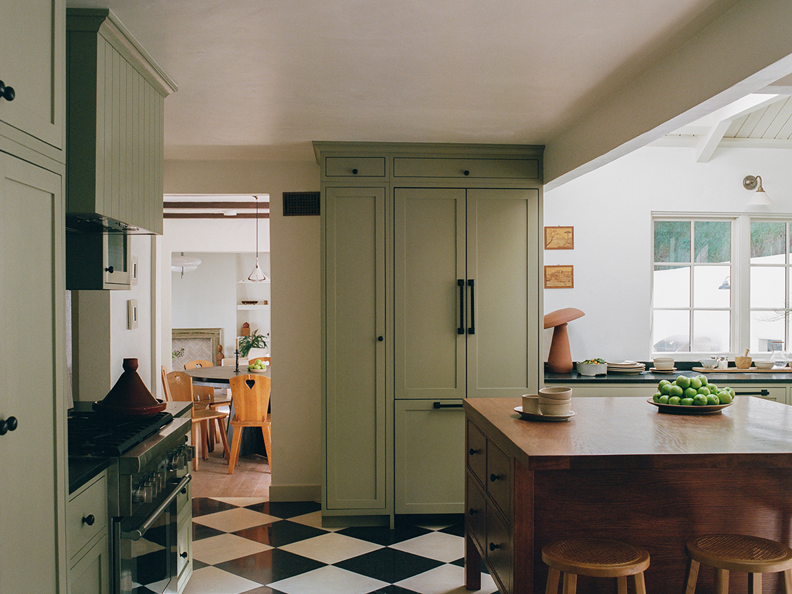 green kitchen cabinets