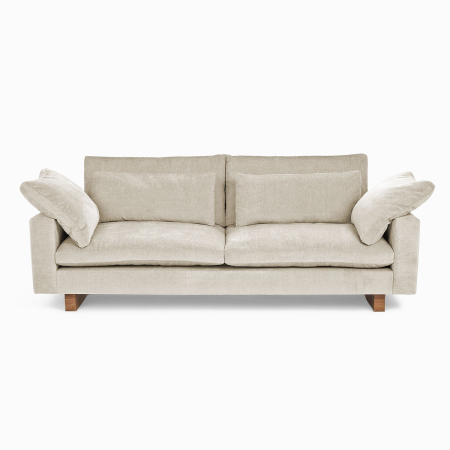  deep seat velvet sofa from west elm with wood legs