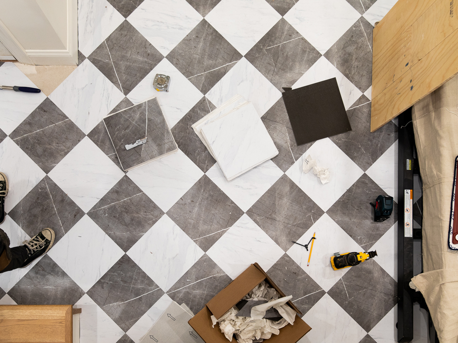 checkerboard tiles