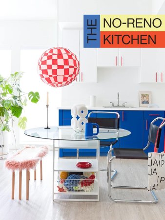 blue and white kitchen