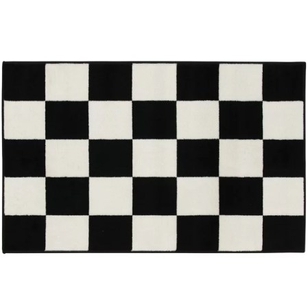  Black and white checkered rug