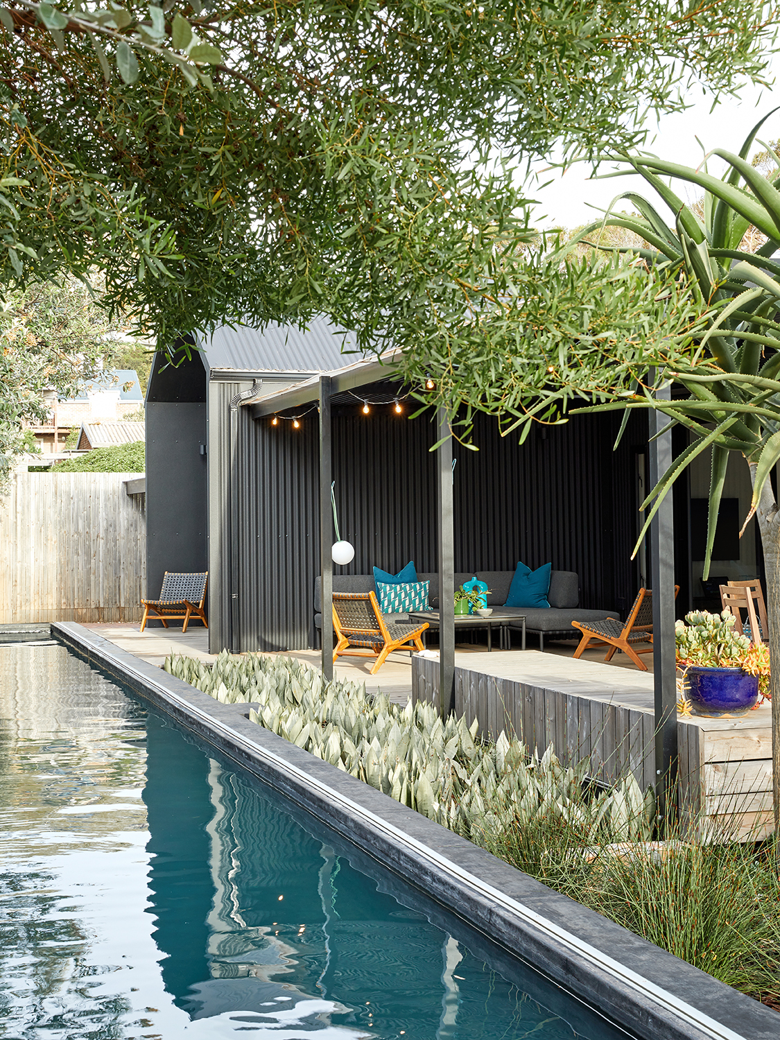 pool next to house