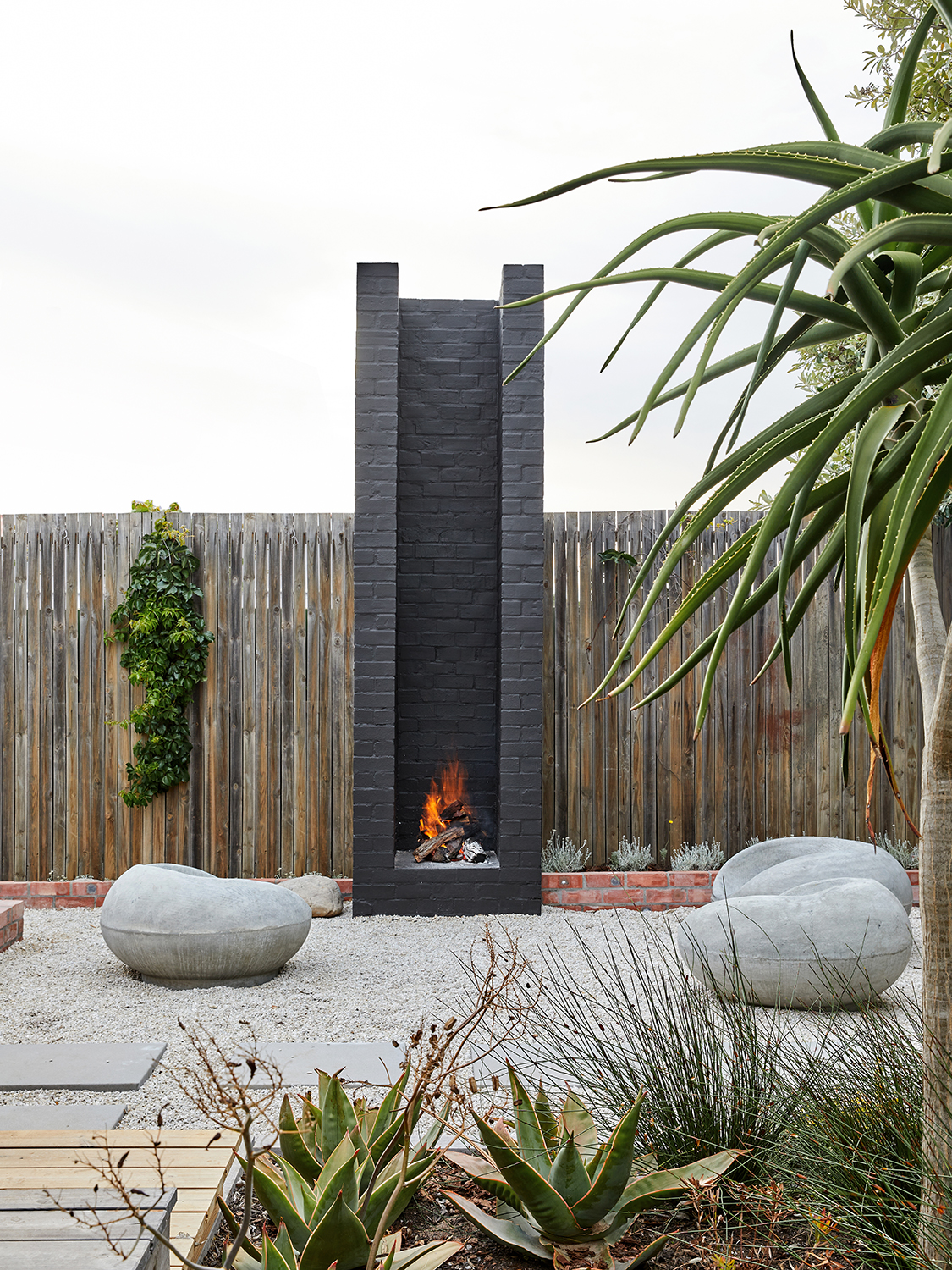 outdoor fireplace