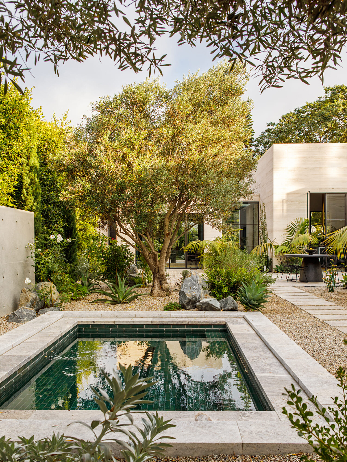 green tiled pool