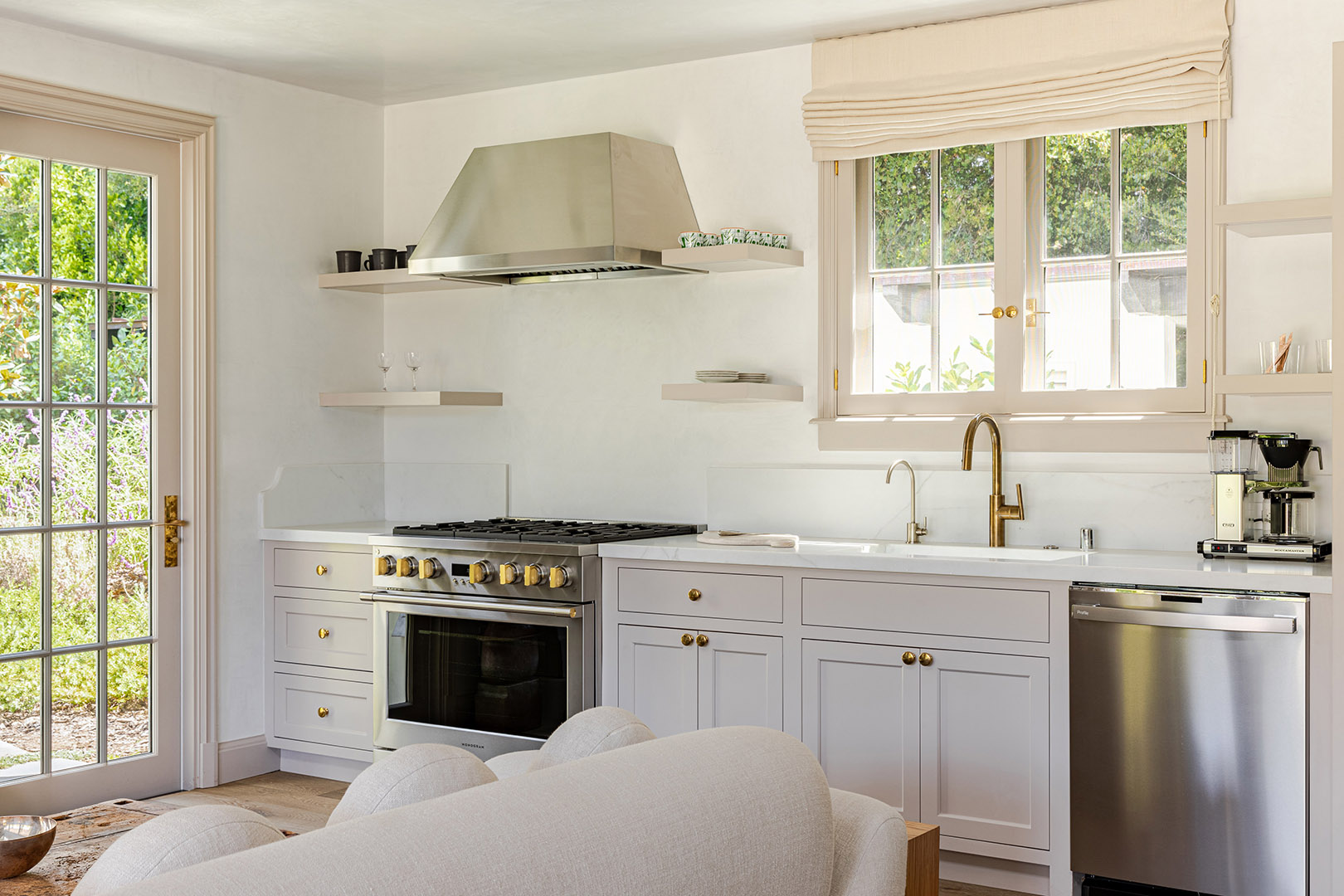 one-wall gray kitchen