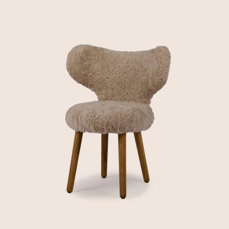  cream shearling dining chair