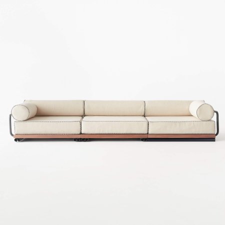  cream sofa with big bolster cushions