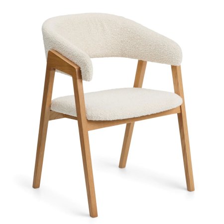  rounded boucle dining chair