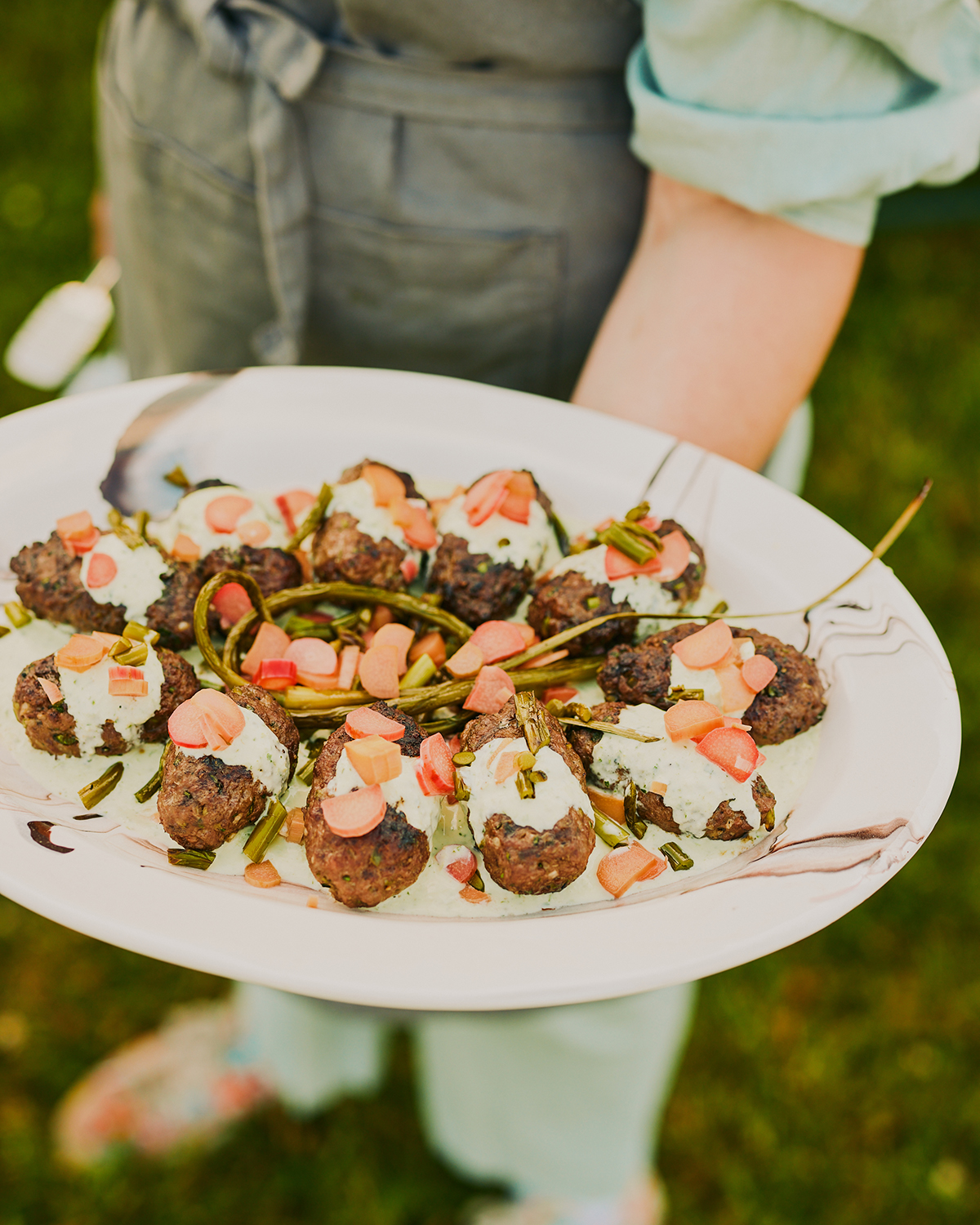 Grilled meat on sticks