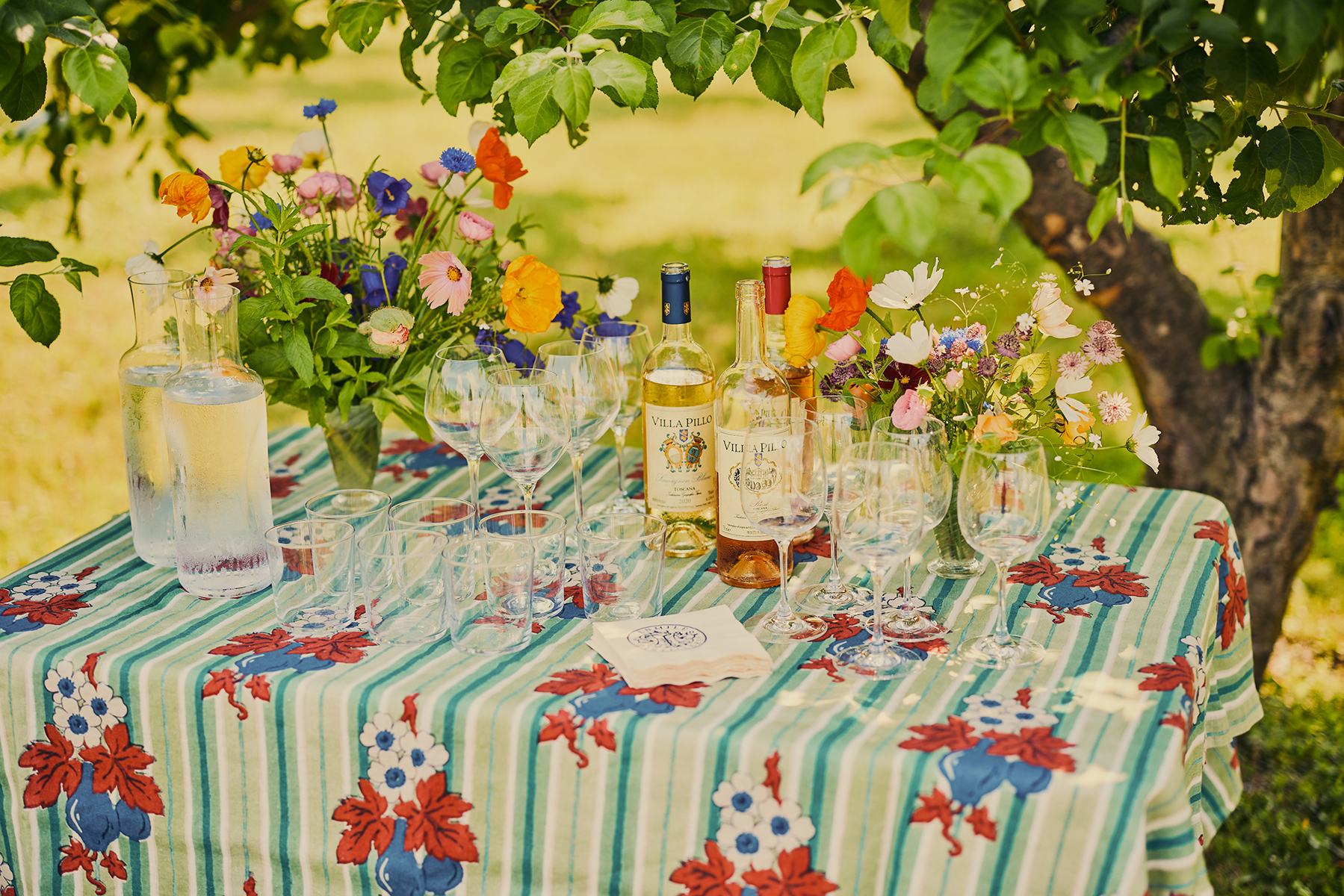 Wine setup on a table