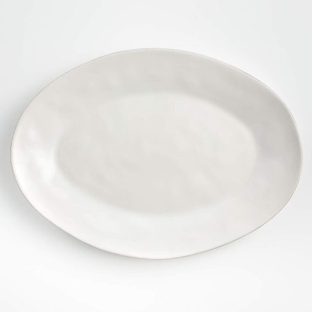  Marin White Large Oval Serving Platter by Crate & Barrel