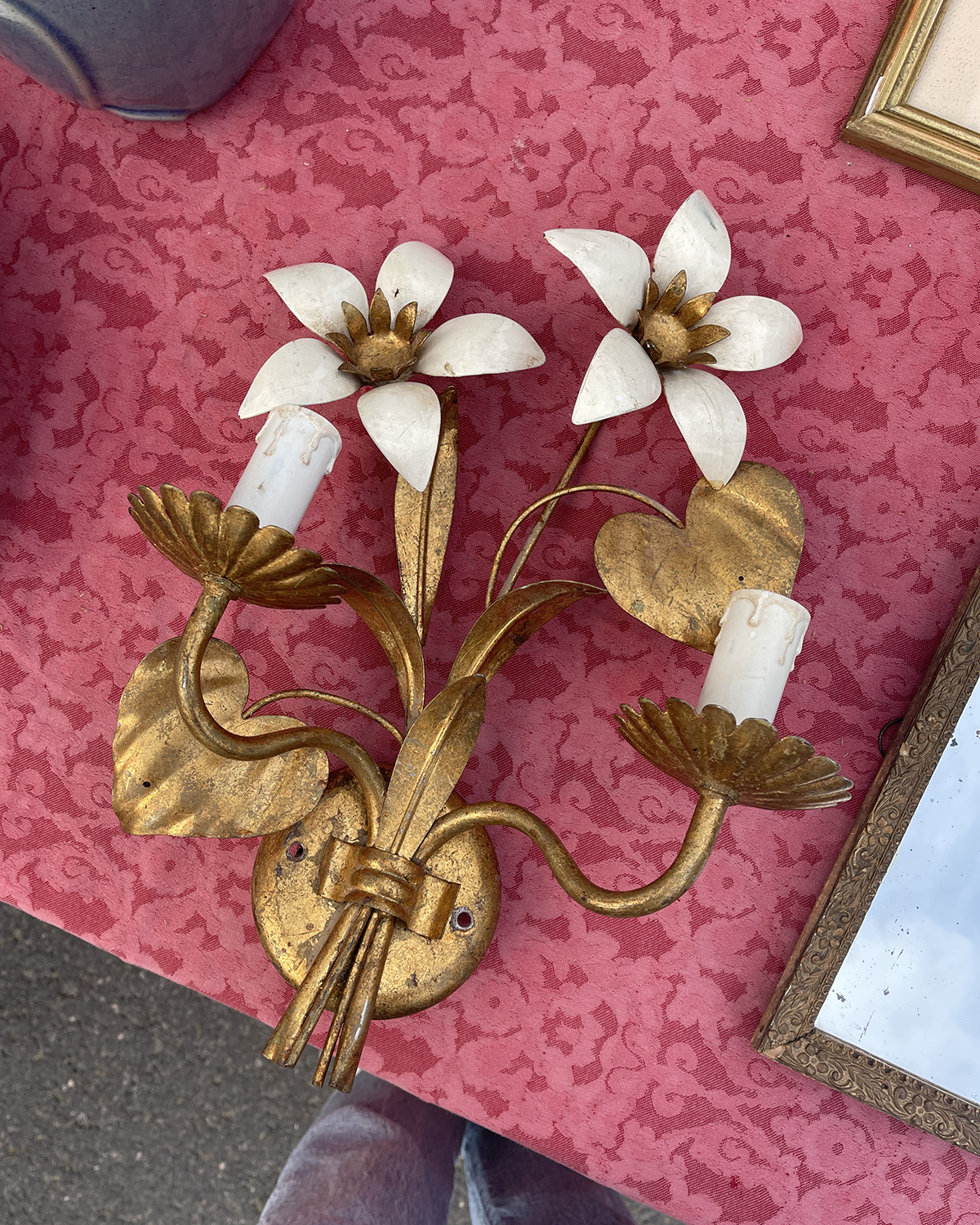 Flower sconce at French flea