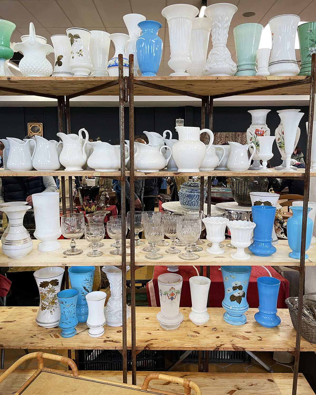 Glassware at a flea market