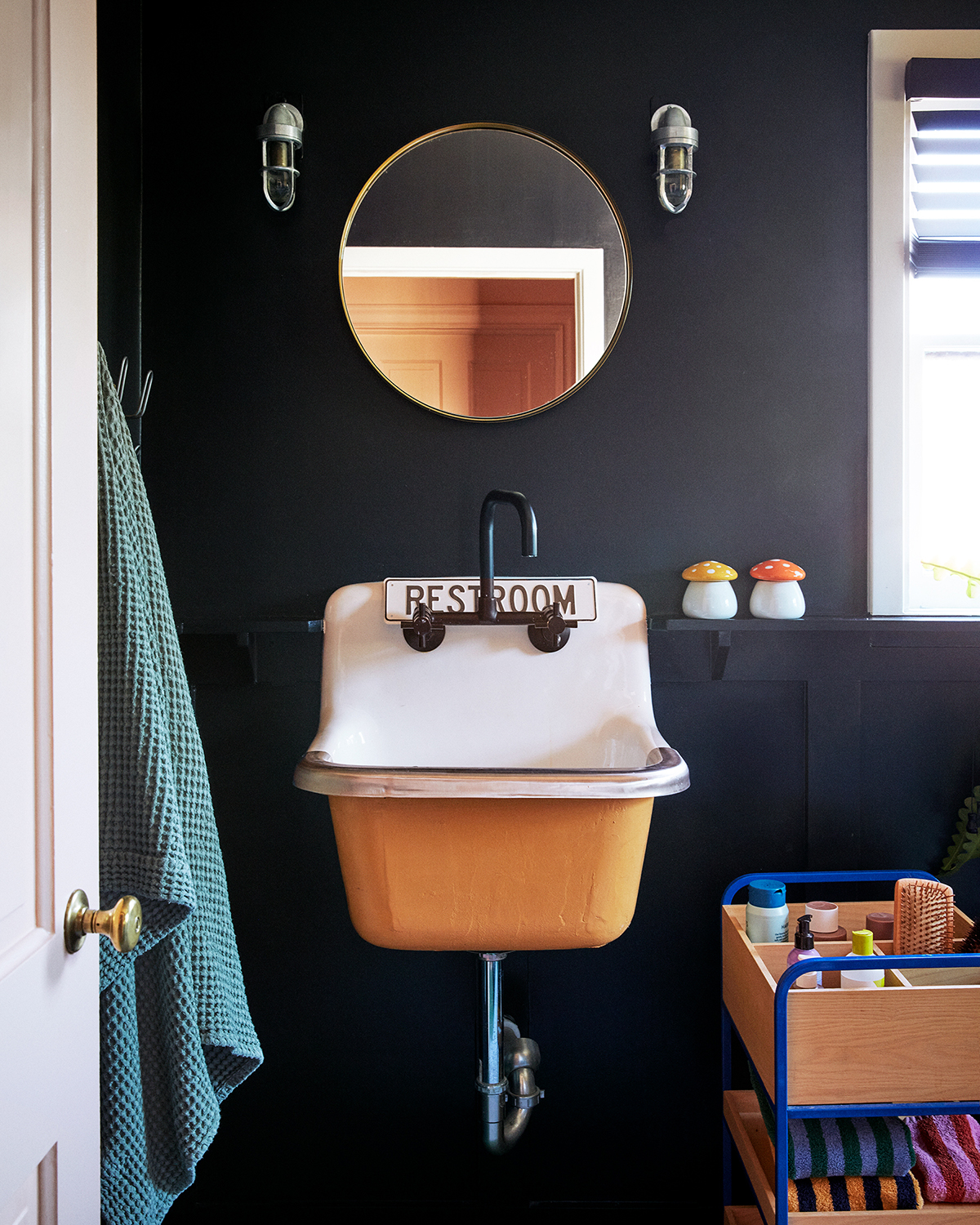 vintage orange sink