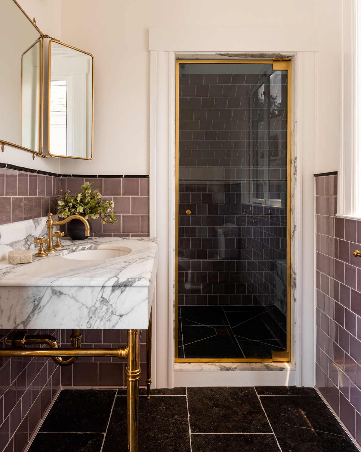 Bathroom with marble sink