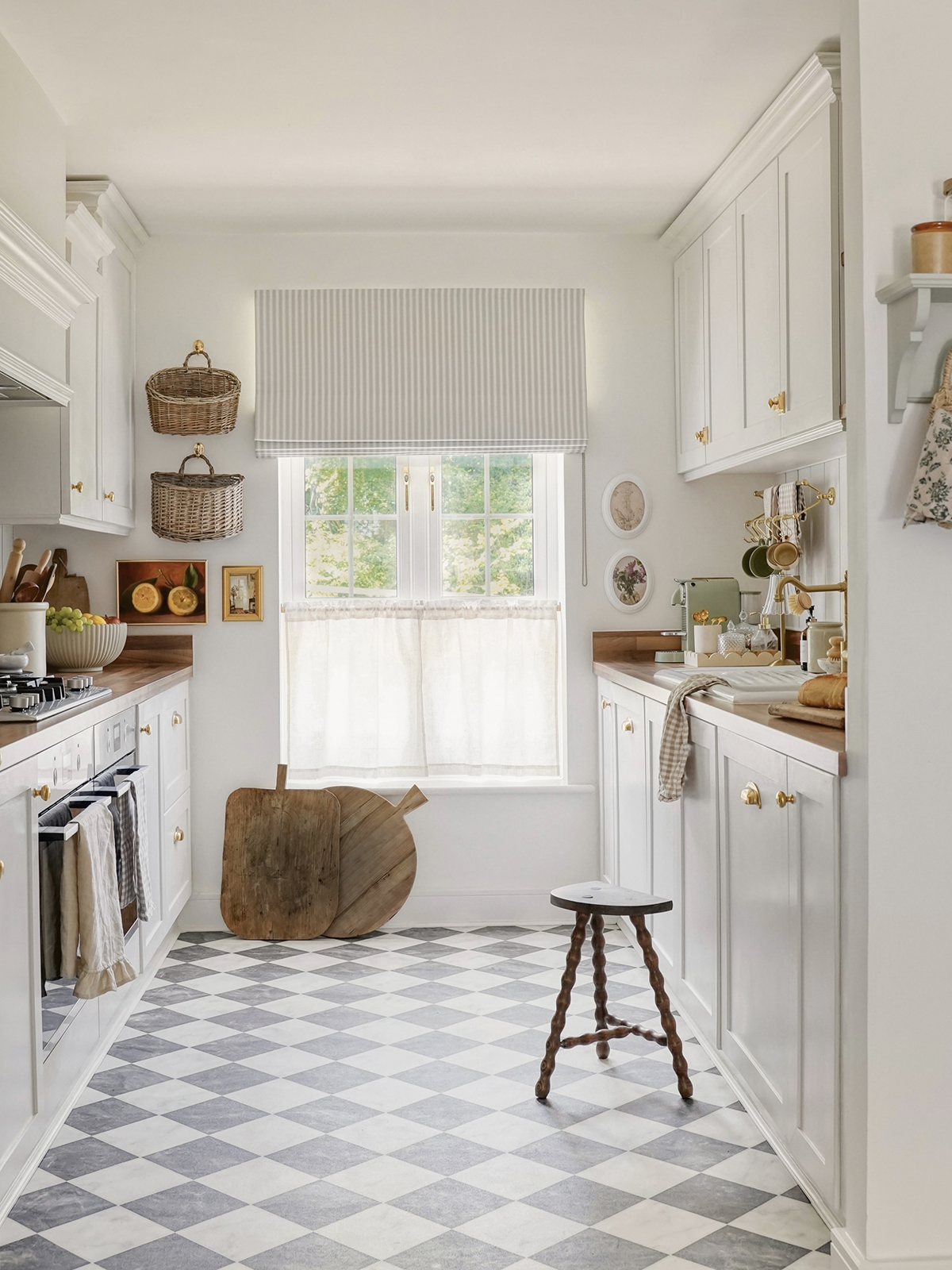 white galley kitchen