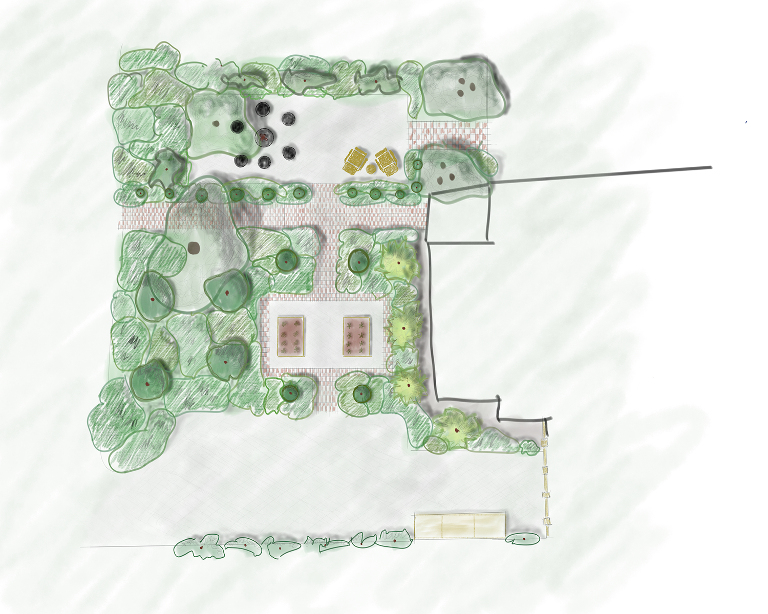 sketch of yard design