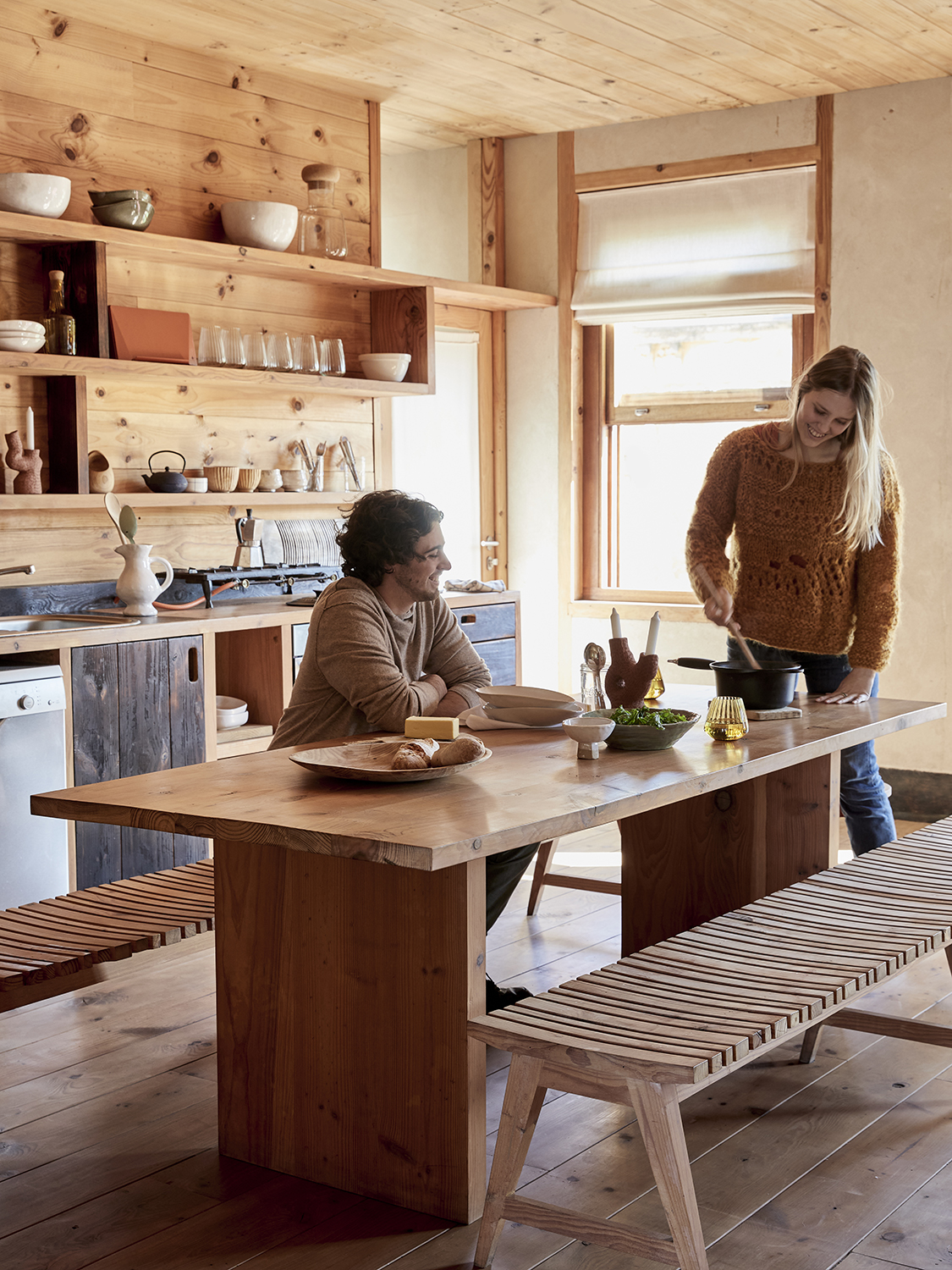 couple at dining table