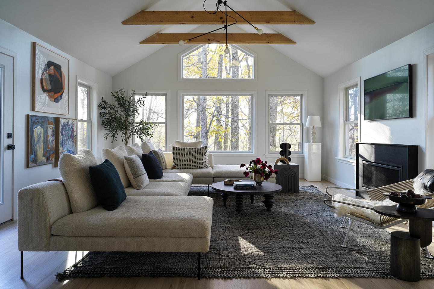 modern white living room