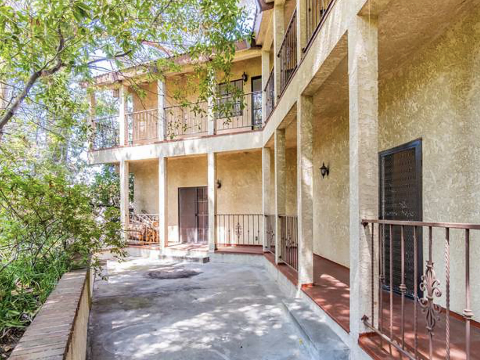 yellow stucco house