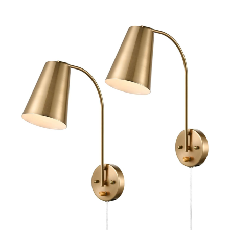  DANXU Gold Plug-In Wall Sconce Set of 2