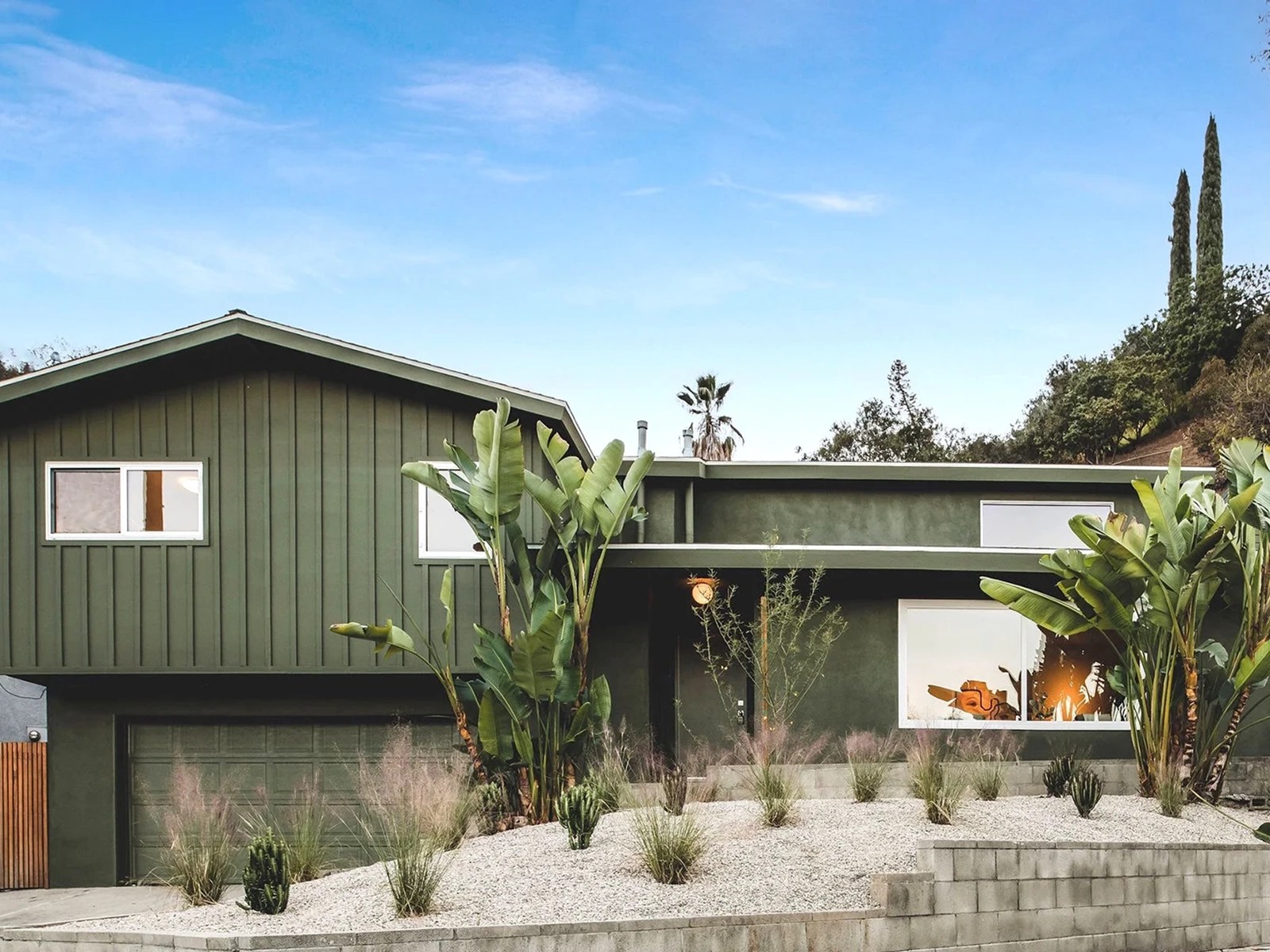 green mid century house