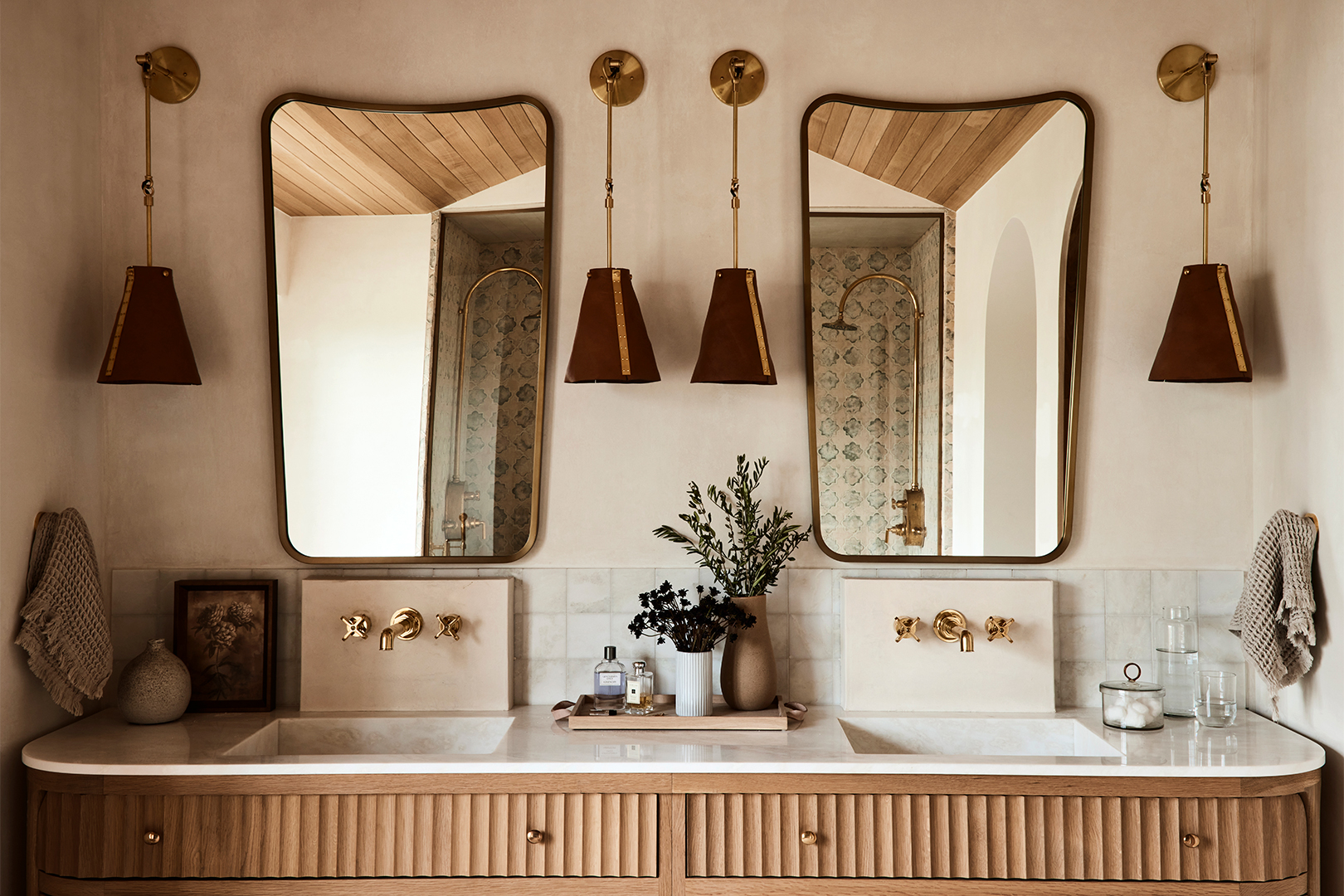 bathroom with double sinks