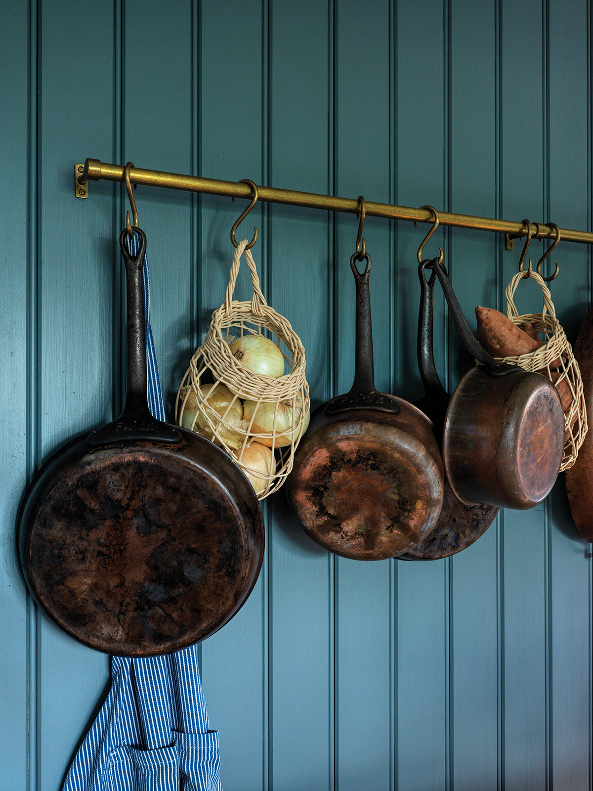 pots on a wall