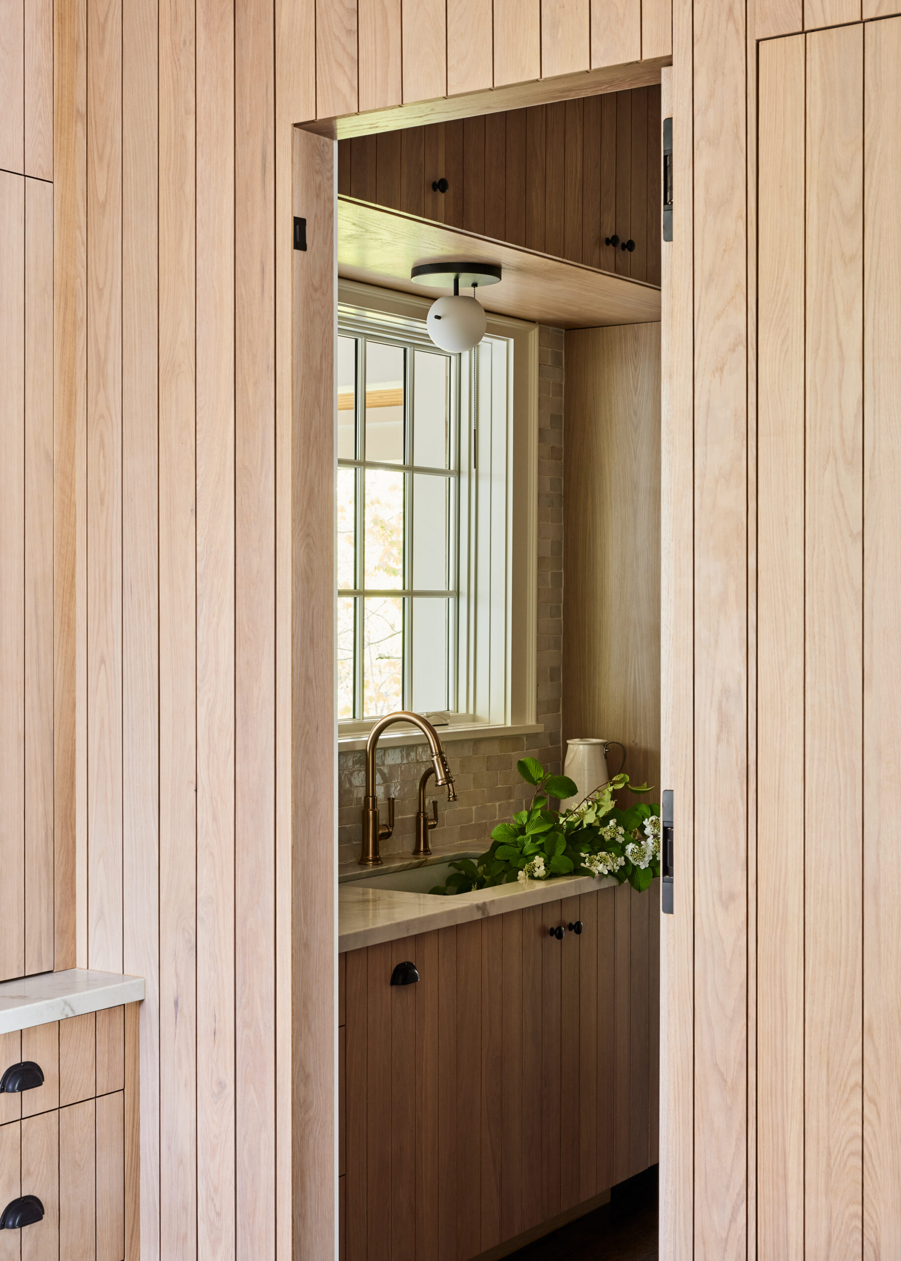 open pocket doors to pantry