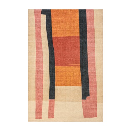  pink, orange, and blue area rug