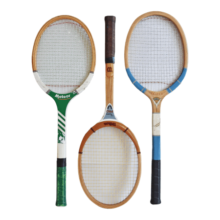  Vintage Designer Decorative Tennis Racquets - Set of Three