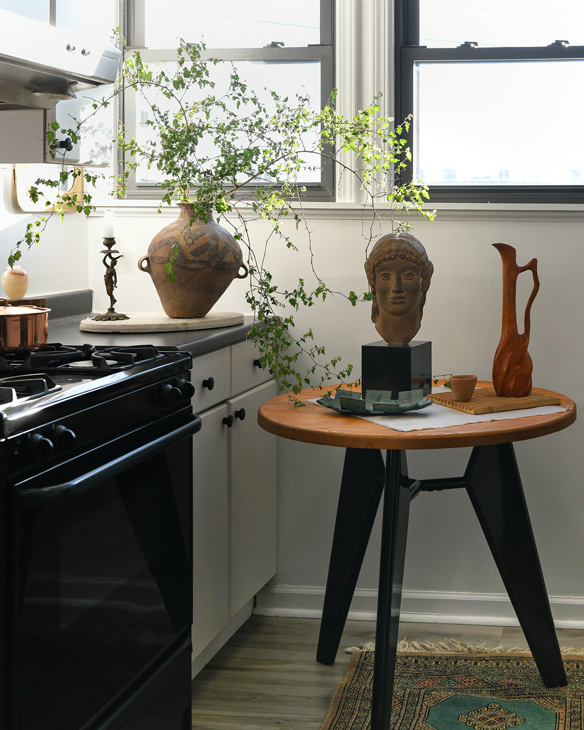 Kitchen table in a galley space