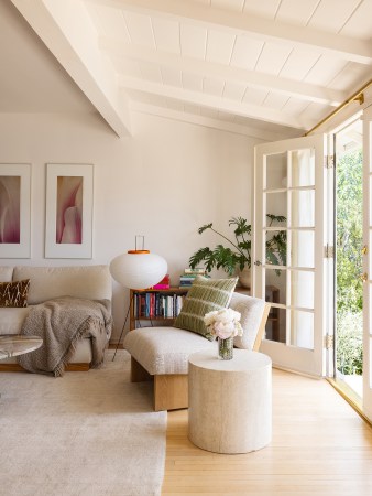 french doors open to living room