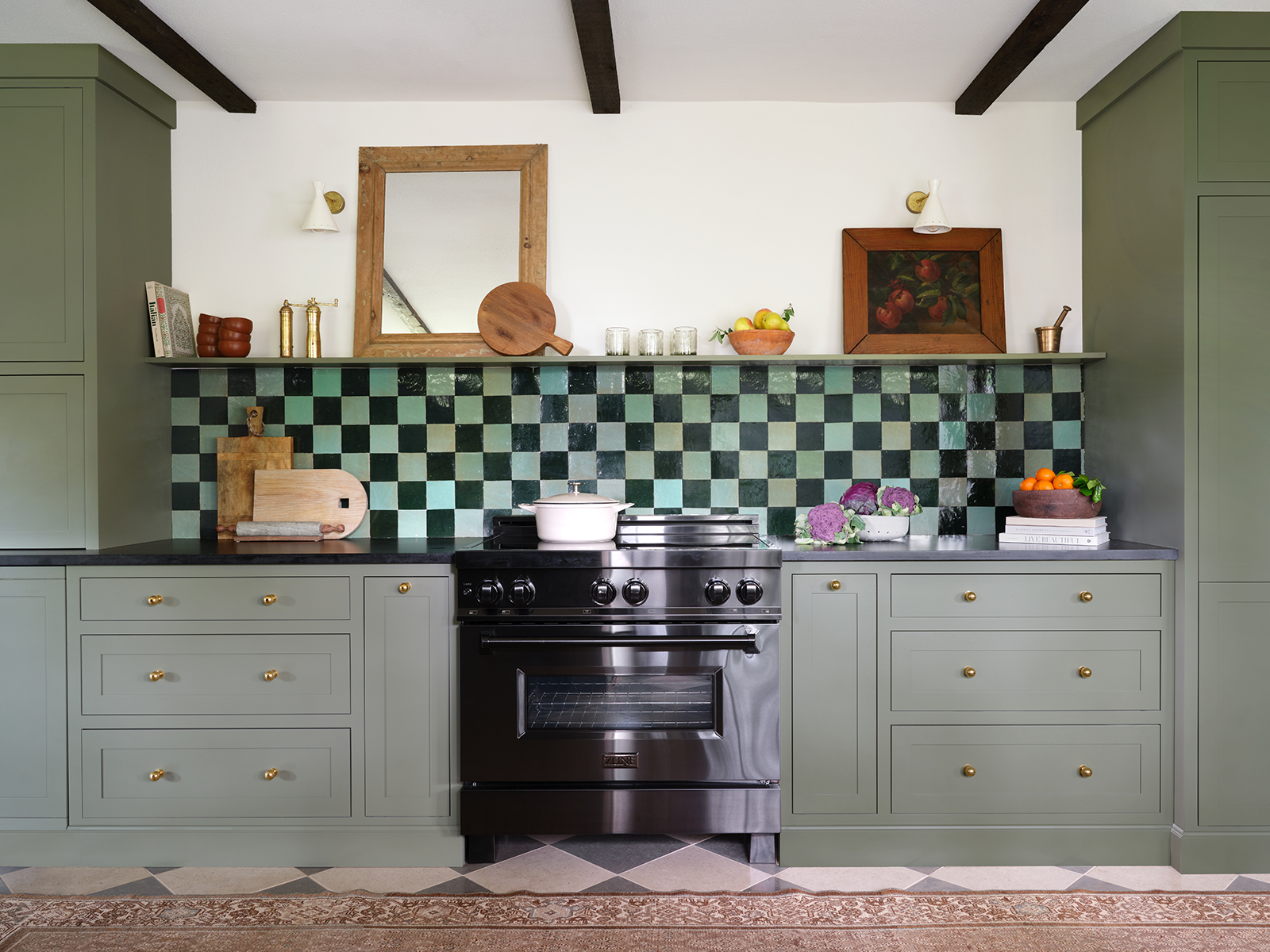 checkered kitchen backsplash