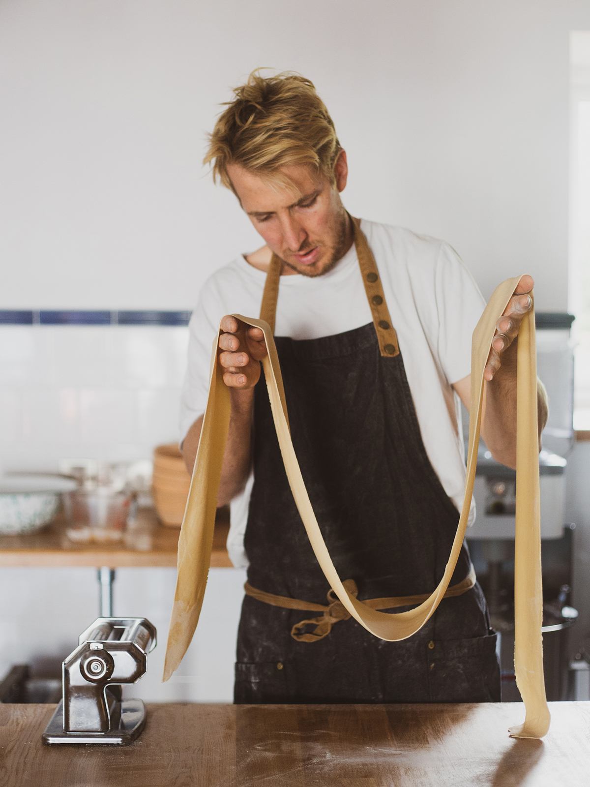 man making pasta