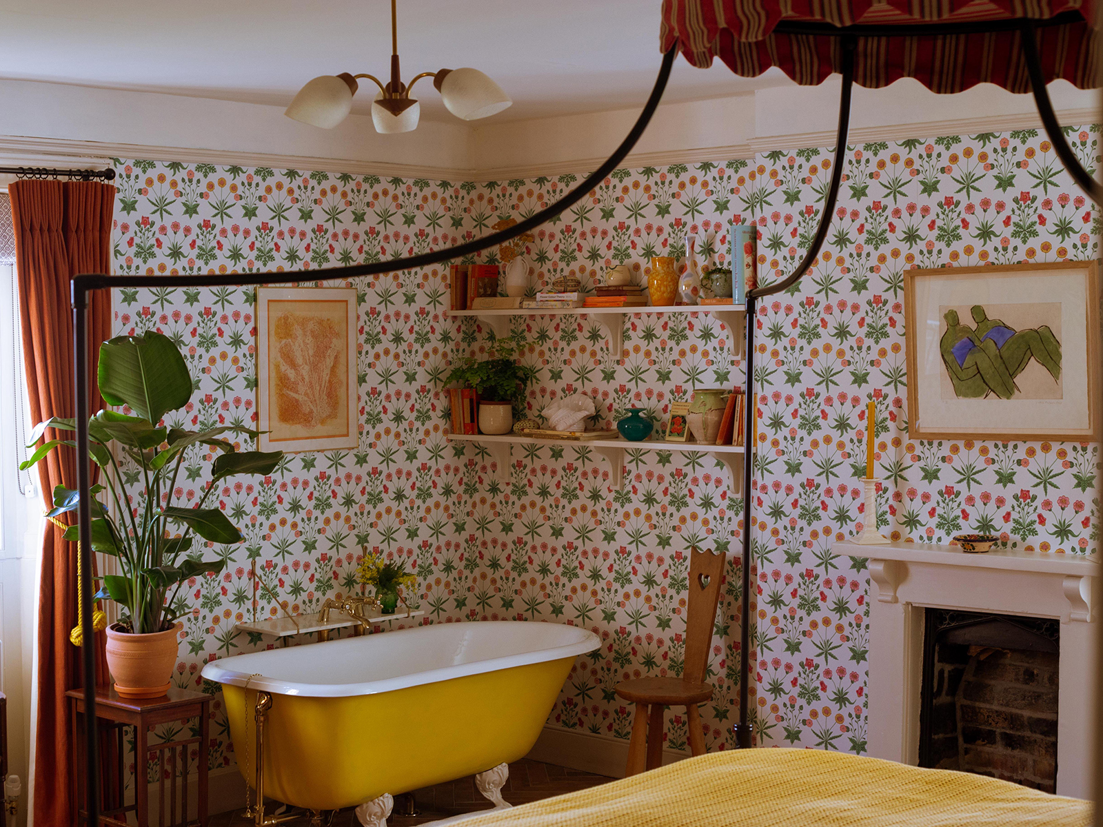 tub in a bedroom