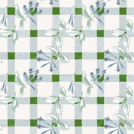  floral gingham wallpaper