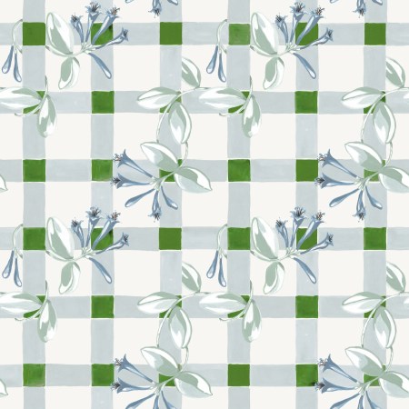  floral gingham wallpaper