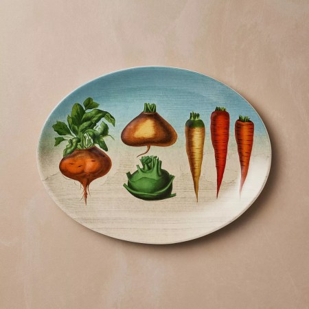  platter with veggie drawings