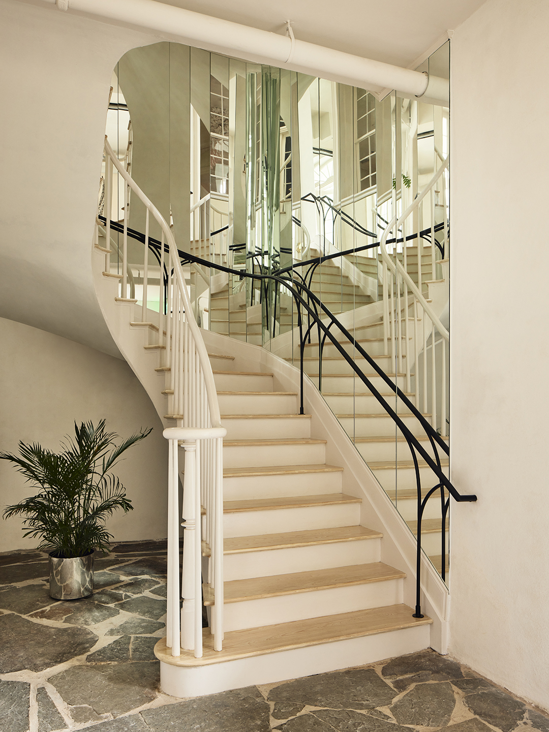 mirrored staircase in new orleans krewe store