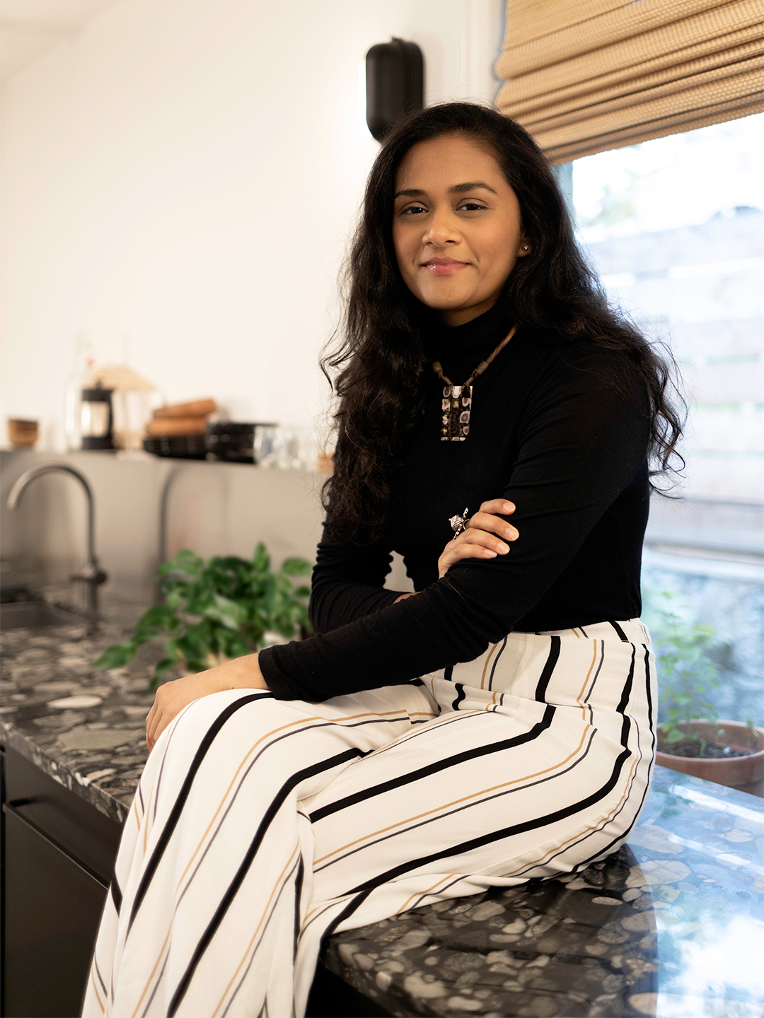 woman on counter