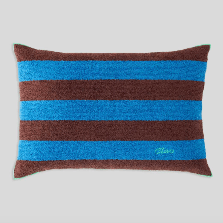  blue and brown striped pillow