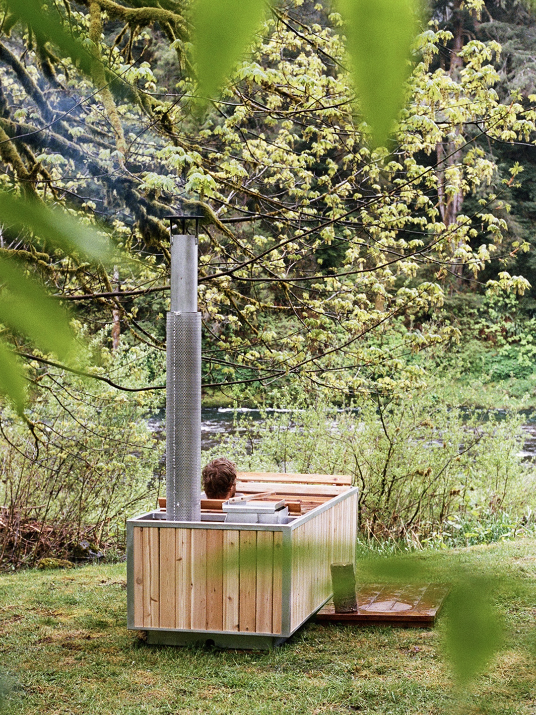 hot tub in the woods