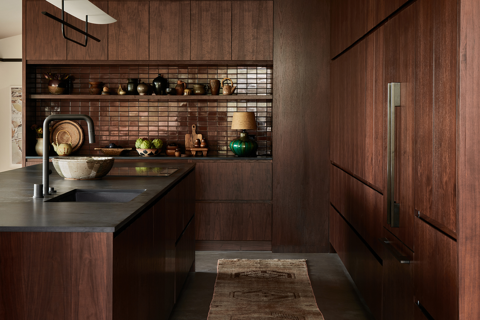 dark wood kitchen