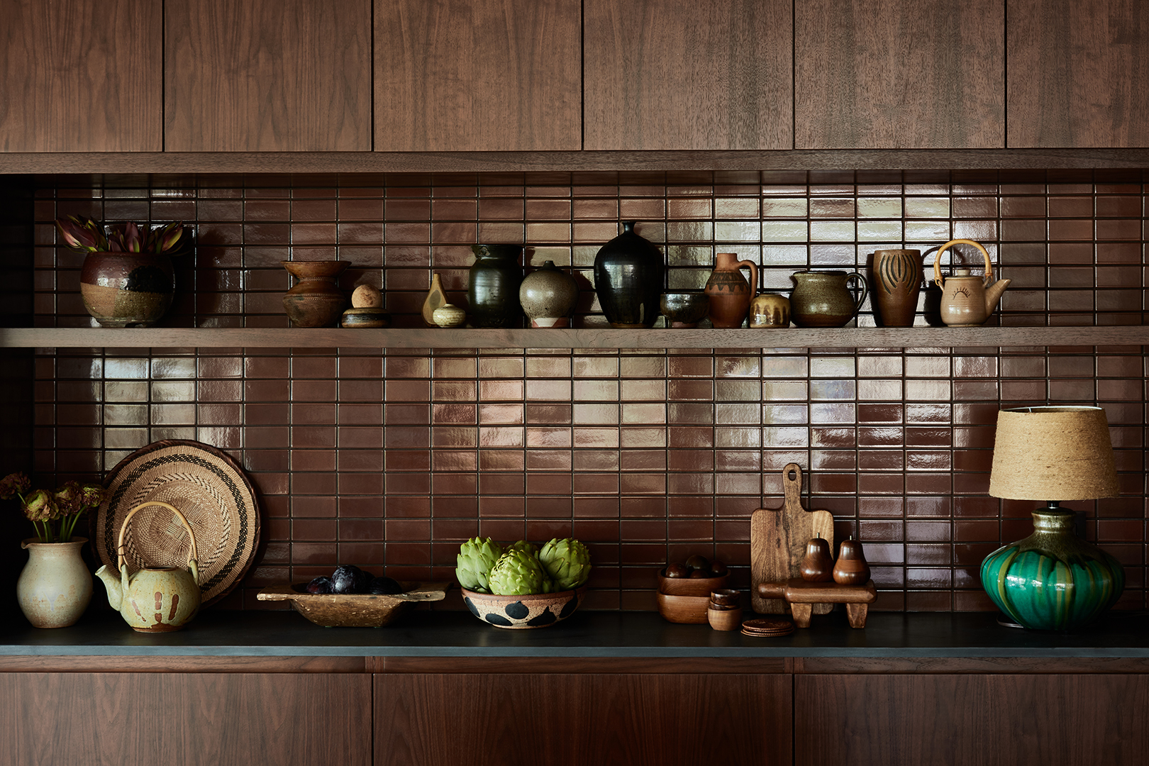 dark wood kitchen cabinets