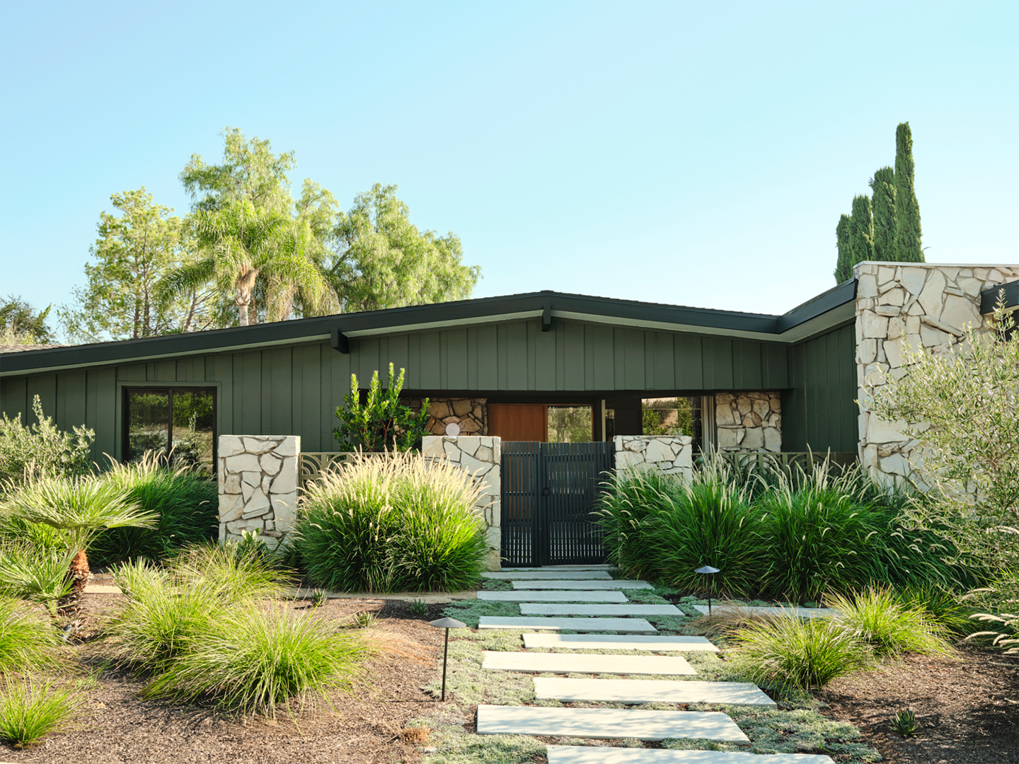 Home with green exterior