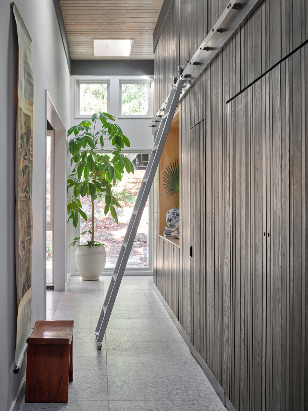 Corridor with library ladder