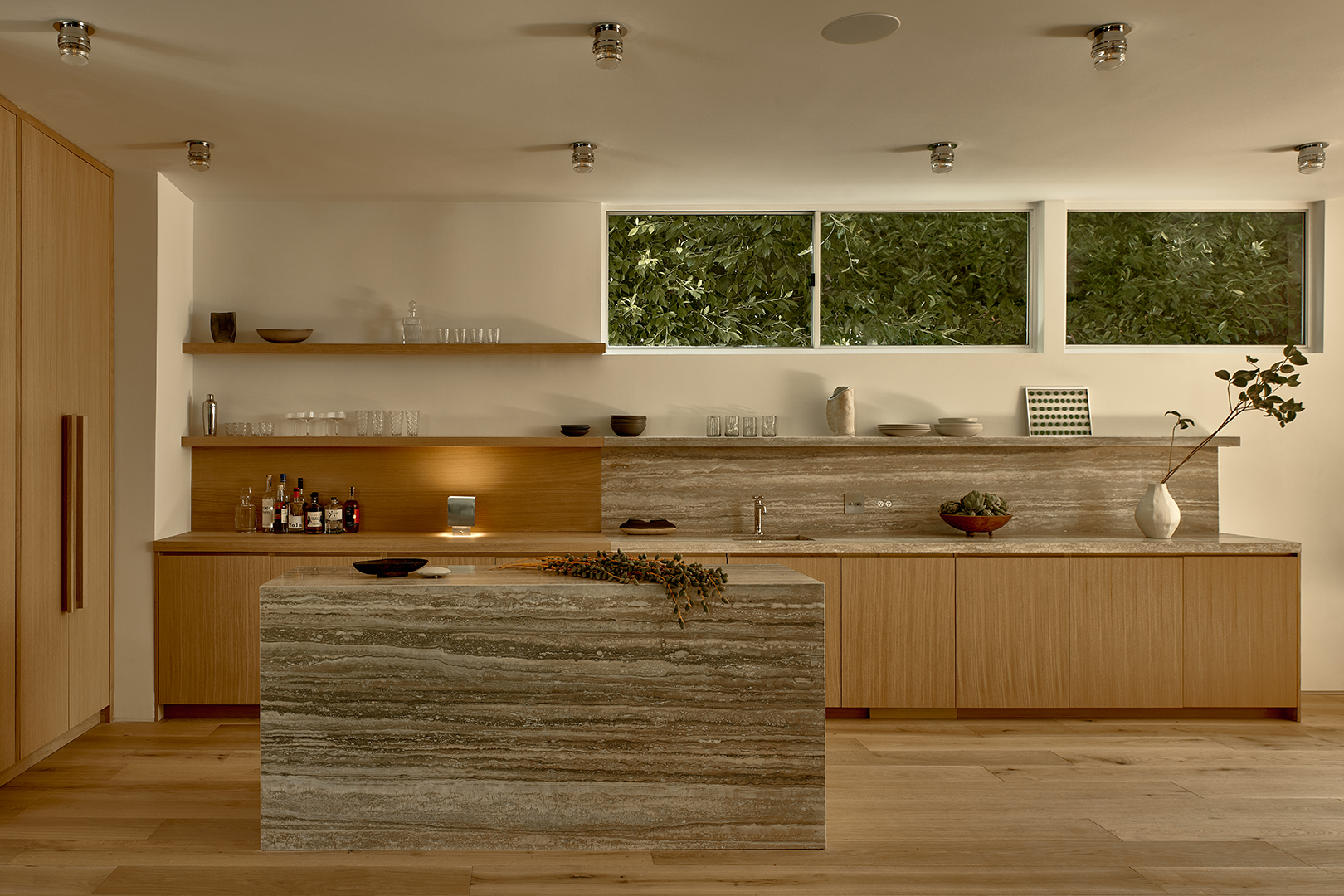 travertine kitchen island